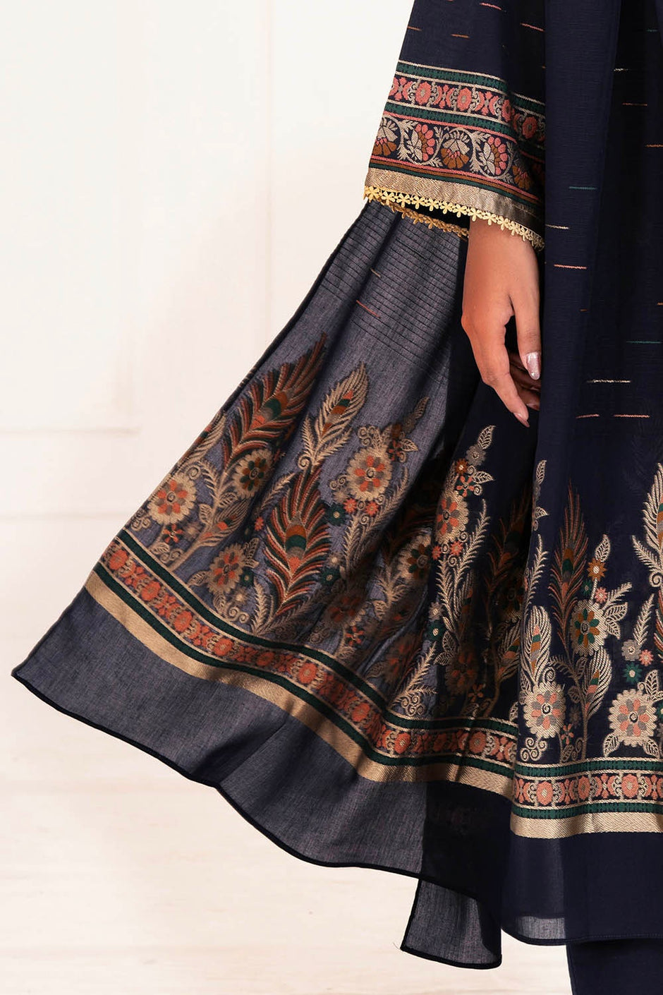 3 Piece Unstitched Jacquard Suit