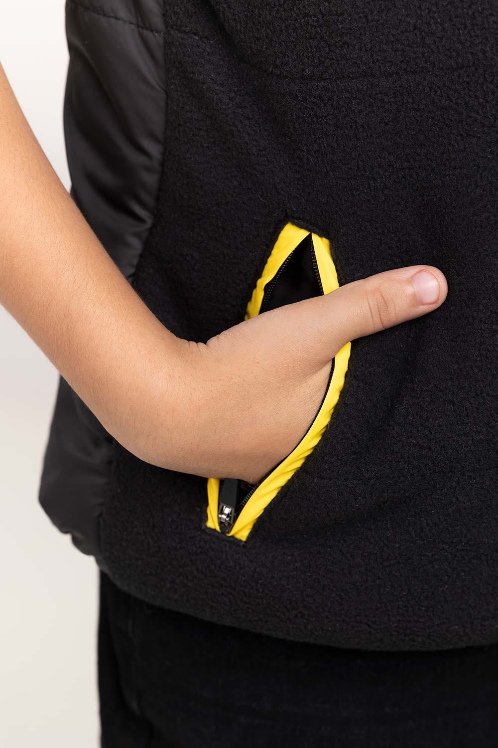 Junior Boy Black Woven Jacket 224-310-041