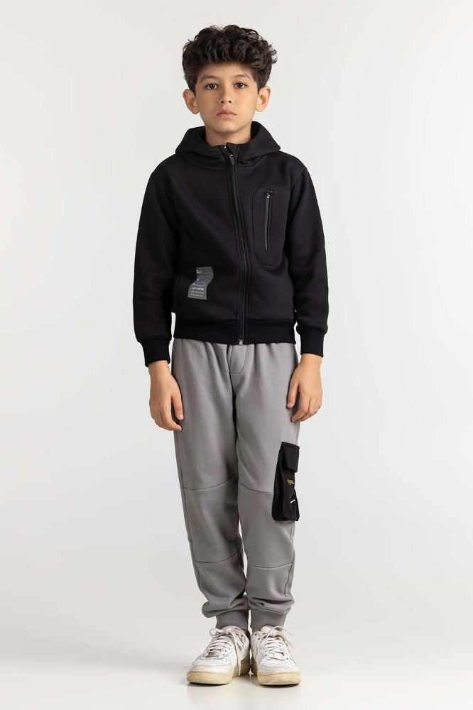 Junior Boy Black Printed Sweatshirt 224-312-012