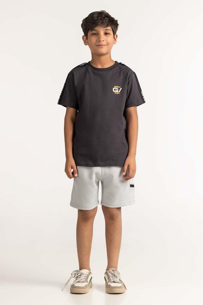 Junior Boy Black Printed Tee JB-TS-SS24-001