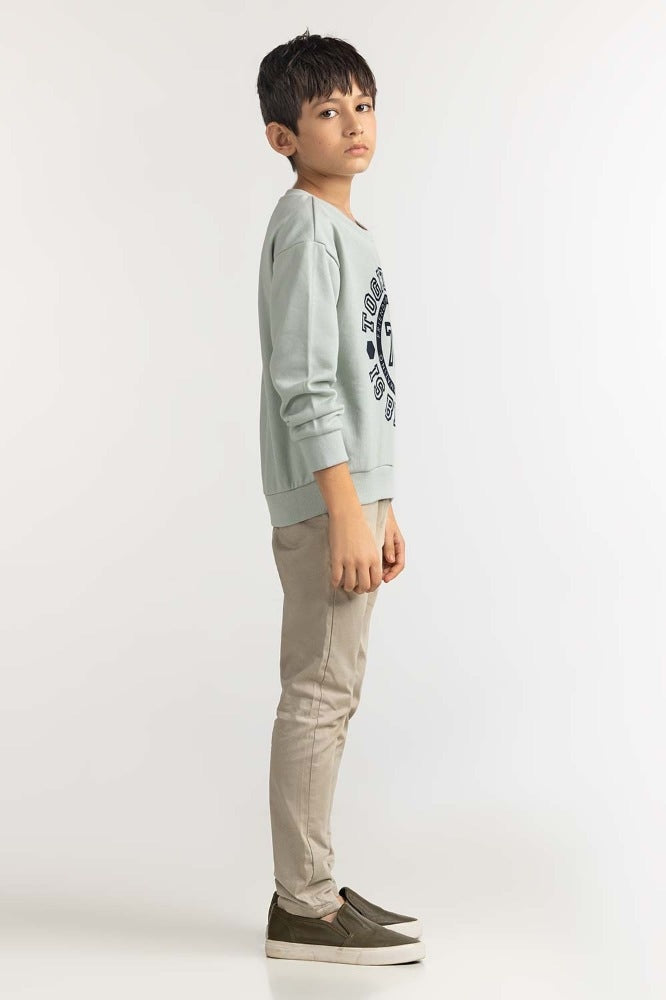 Junior Boy Blue Printed Sweatshirt 224-312-073
