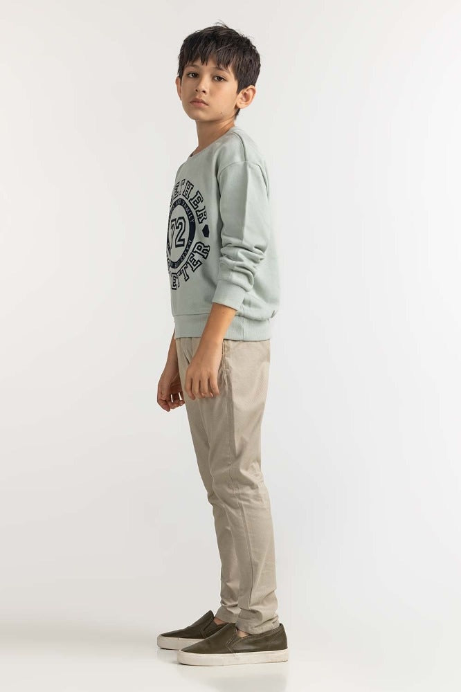 Junior Boy Blue Printed Sweatshirt 224-312-073