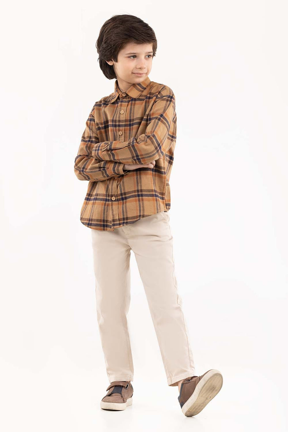 Junior Boy Khaki Casual Shirt 224-317-009