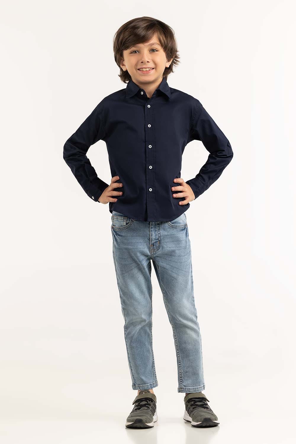 Junior Boy Navy Casual Shirt 231-317-015