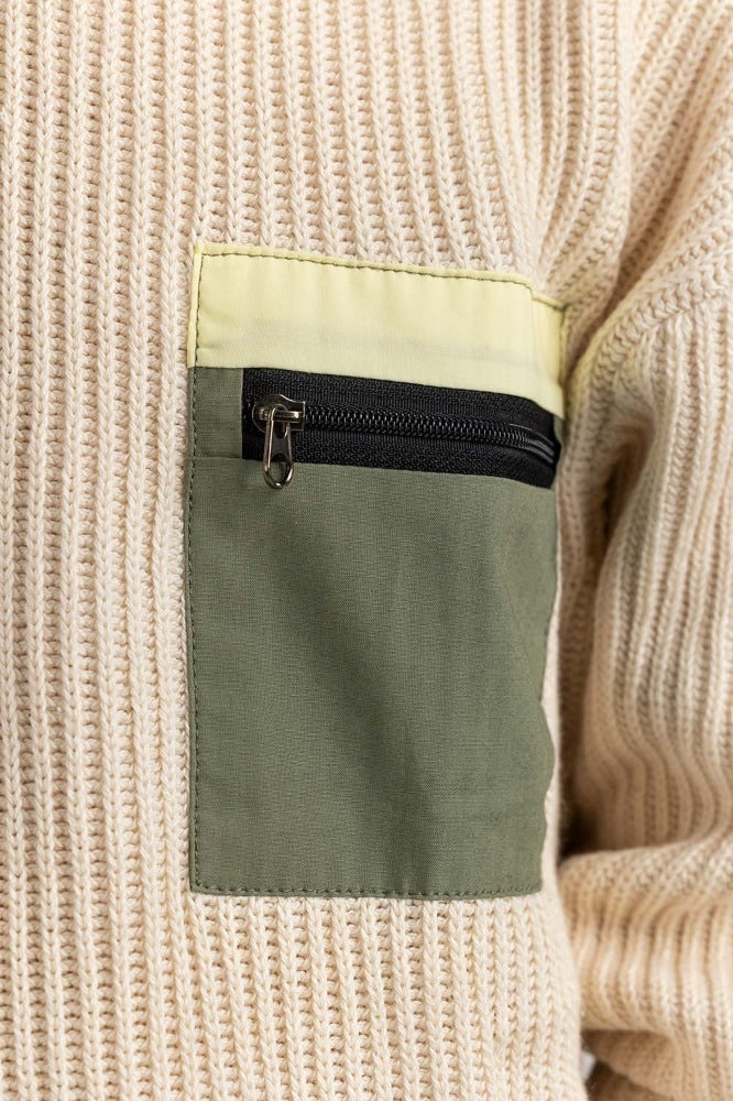 Junior Boy Off White Basic Sweater JB-SWT-WS23-032