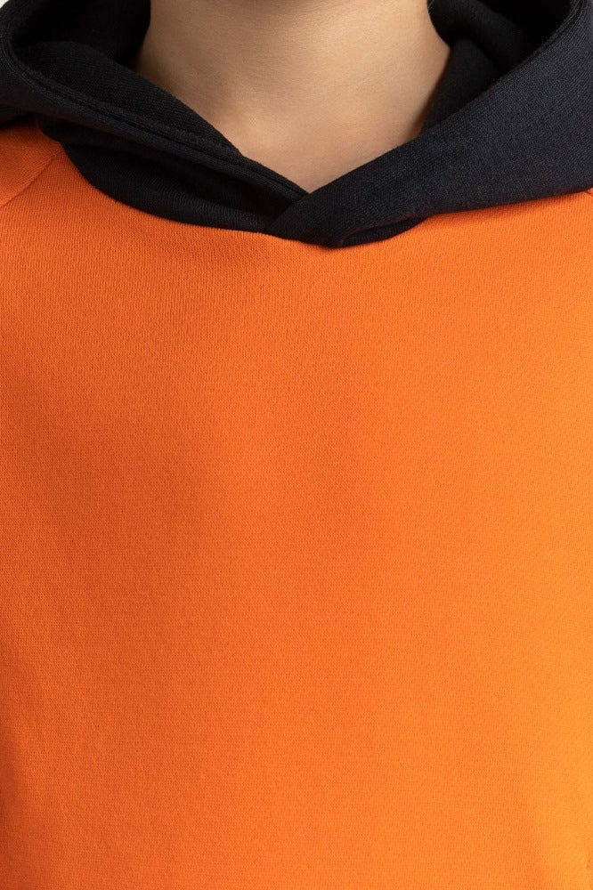 Junior Boy Orange Printed Sweatshirt 224-312-026