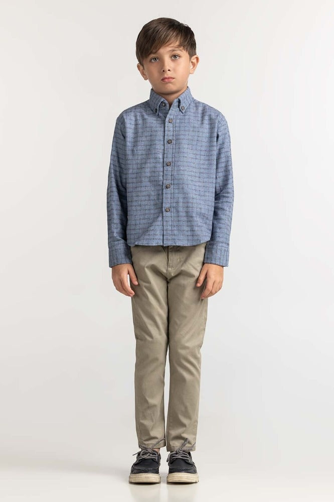 Junior Boy Sky Checkered Casual Shirt 224-317-010