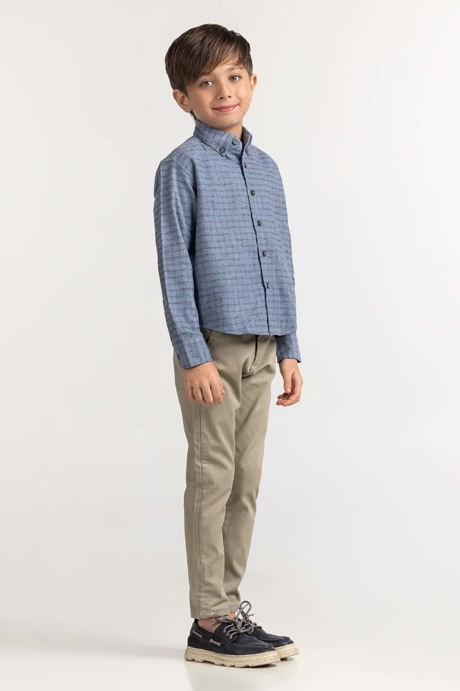 Junior Boy Sky Checkered Casual Shirt 224-317-010