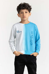 Junior Boy White Printed Sweatshirt 224-312-064