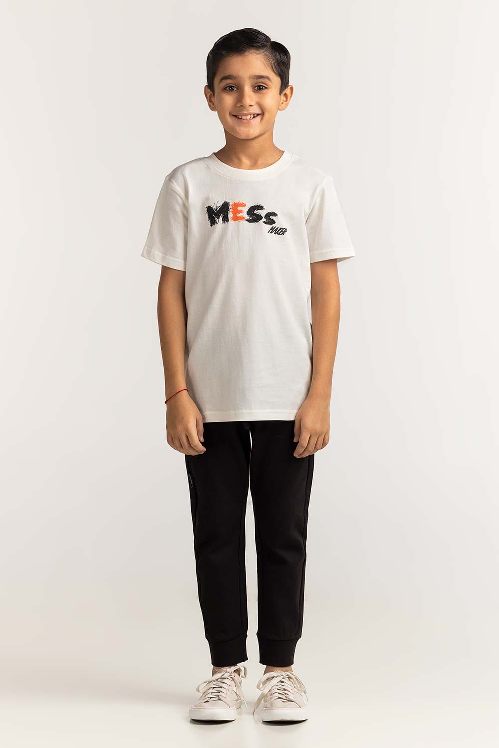 Junior Boy White Printed Tee JB-TS-SS24-024