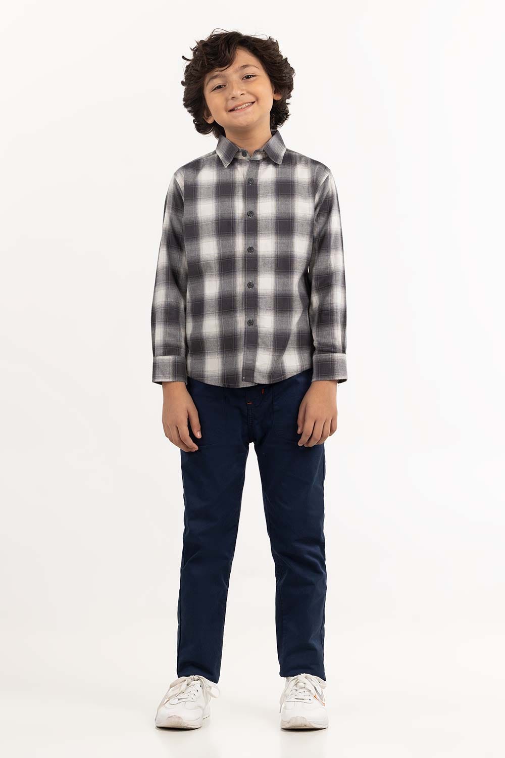 Junior Boy Black And White Casual Shirt 224-317-005