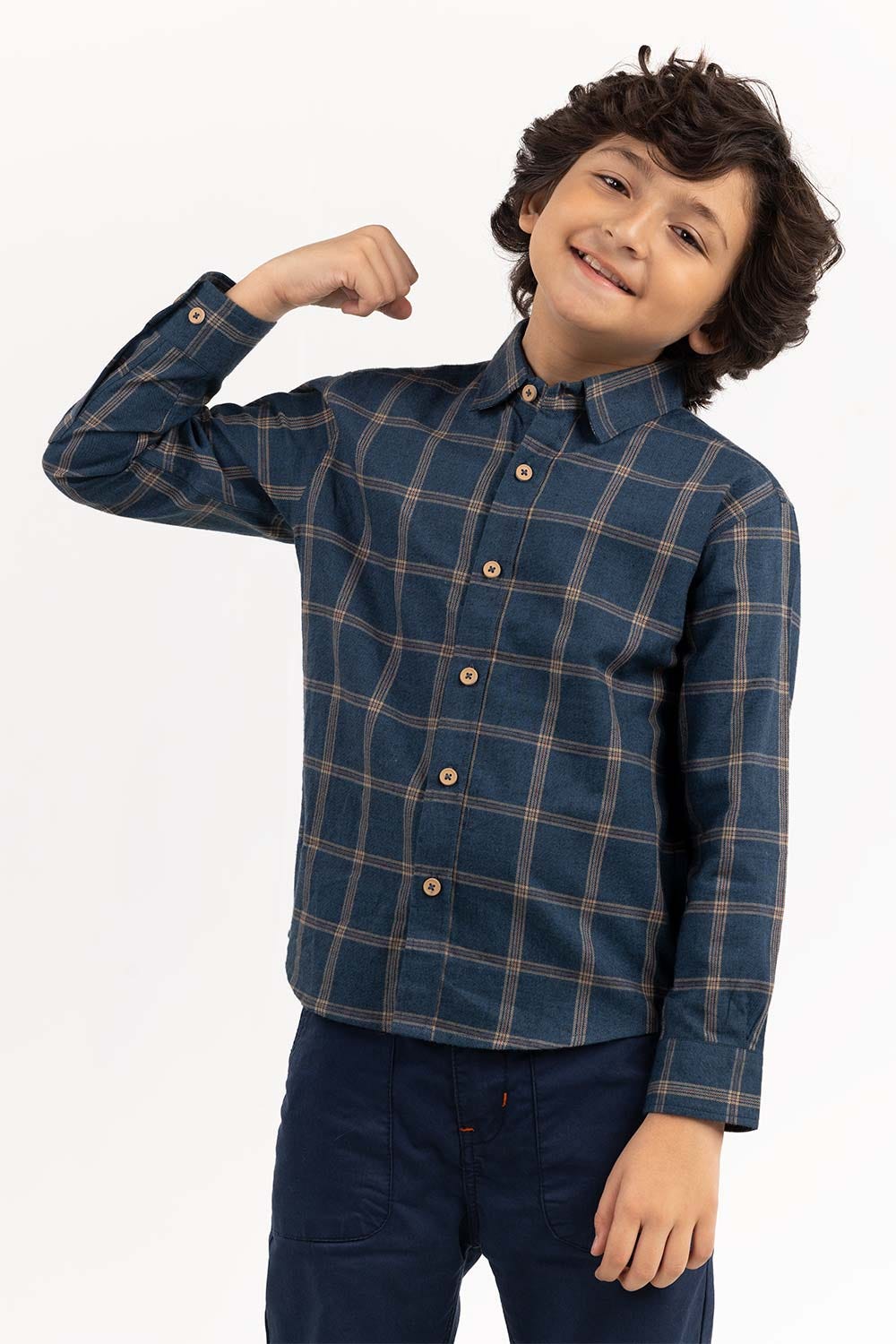 Junior Boy Blue Casual Shirt 224-317-004