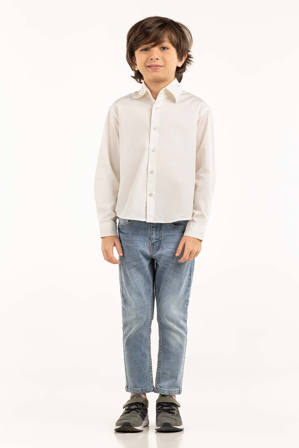 Junior Boy White Casual Shirt 231-317-014