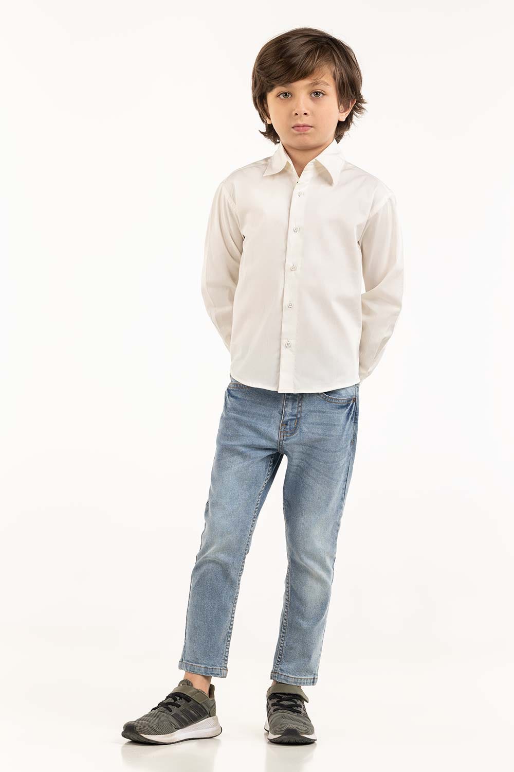 Junior Boy White Casual Shirt 231-317-014