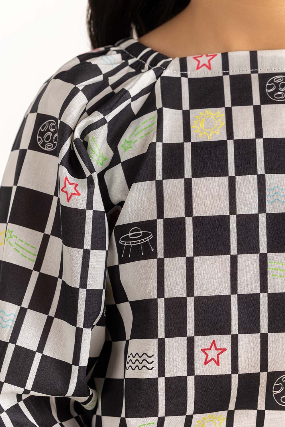 Junior Girl Black And White Blouse 231-416-203