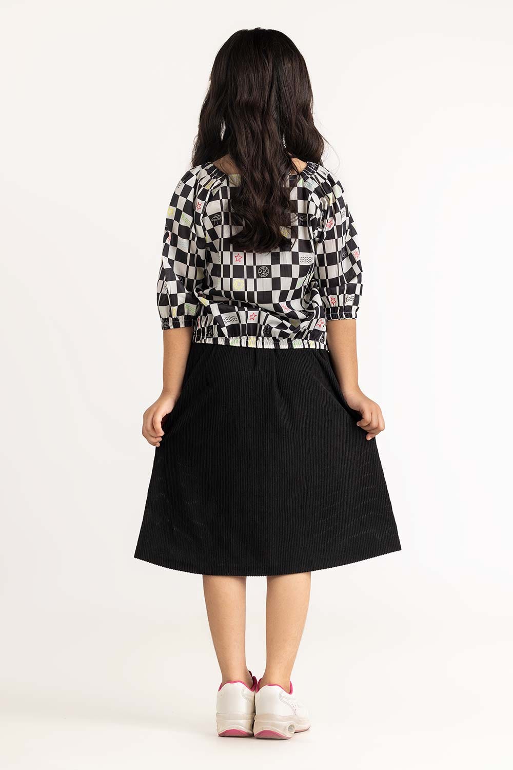 Junior Girl Black And White Blouse 231-416-203