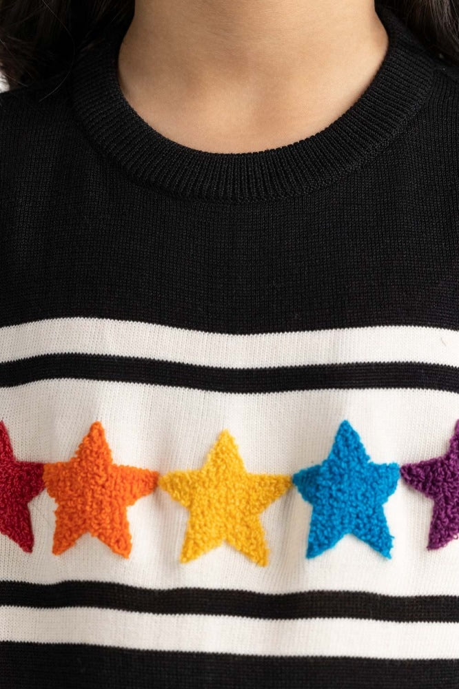 Junior Girl Black Basic Sweater JG-SWT-WS23-002