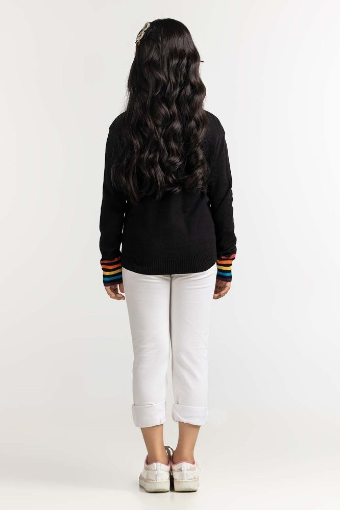 Junior Girl Black Basic Sweater JG-SWT-WS23-002