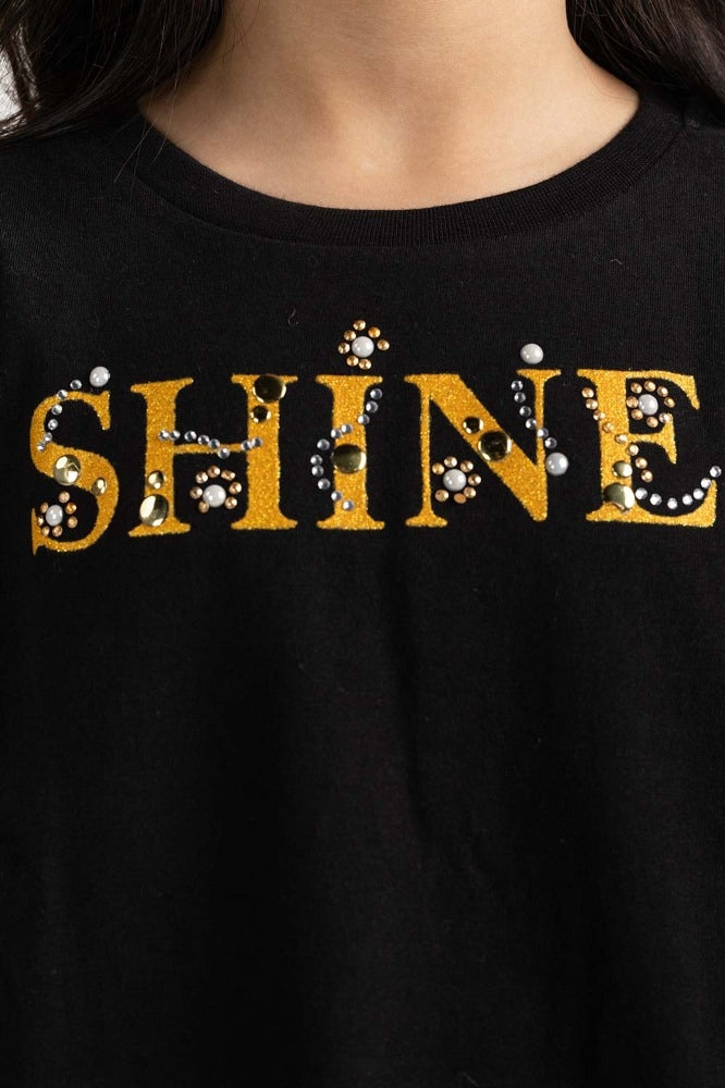 Junior Girl Black Basic Tee JG- TS-WS23-006