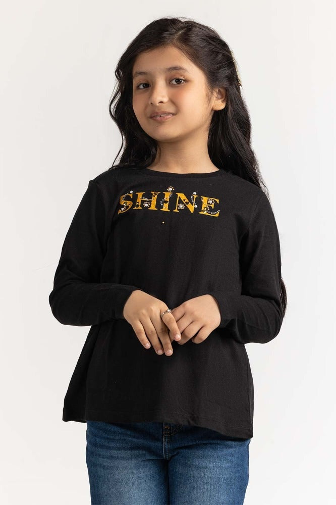 Junior Girl Black Basic Tee JG- TS-WS23-006
