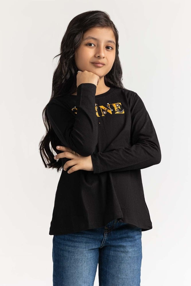 Junior Girl Black Basic Tee JG- TS-WS23-006