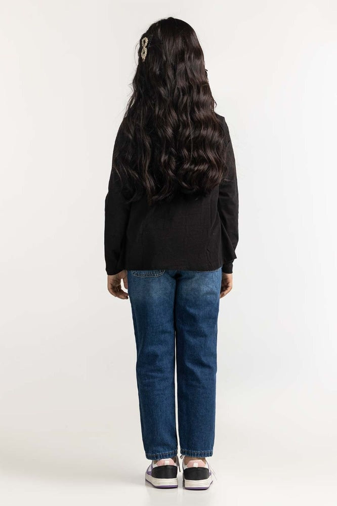 Junior Girl Black Basic Tee JG- TS-WS23-006