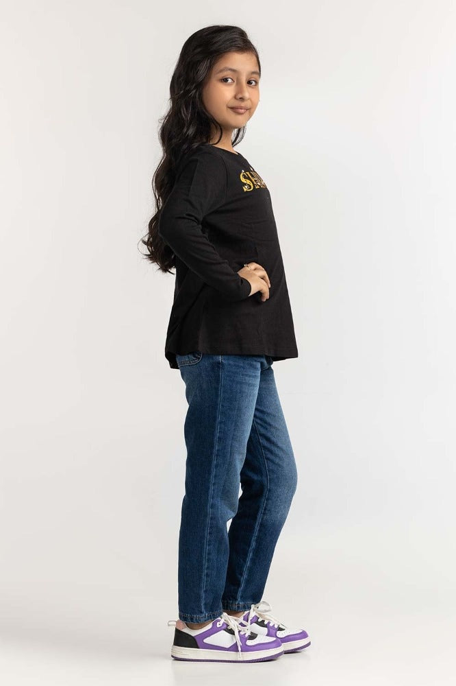 Junior Girl Black Basic Tee JG- TS-WS23-006