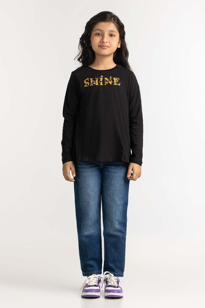 Junior Girl Black Basic Tee JG- TS-WS23-006