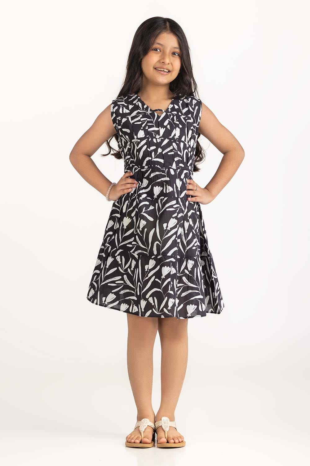 Junior Girl Black Dress 231-417-011