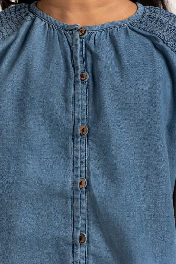 Junior Girl Blue Basic Blouse JG-BLS-SS24-305