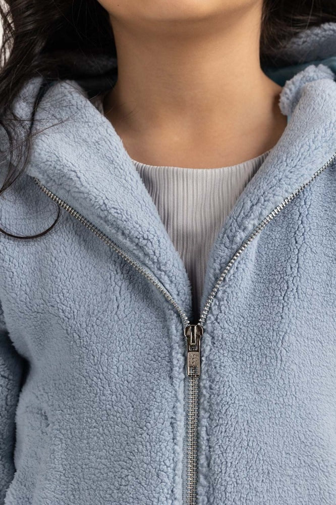 Junior Girl Blue Basic Hoodie JG-HDZ23-103