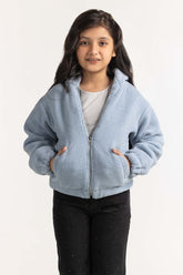 Junior Girl Blue Basic Hoodie JG-HDZ23-103