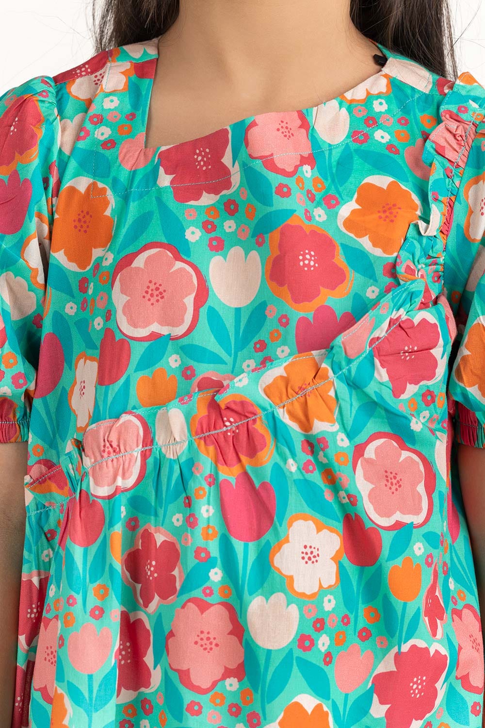 Junior Girl Green Dress 231-417-403