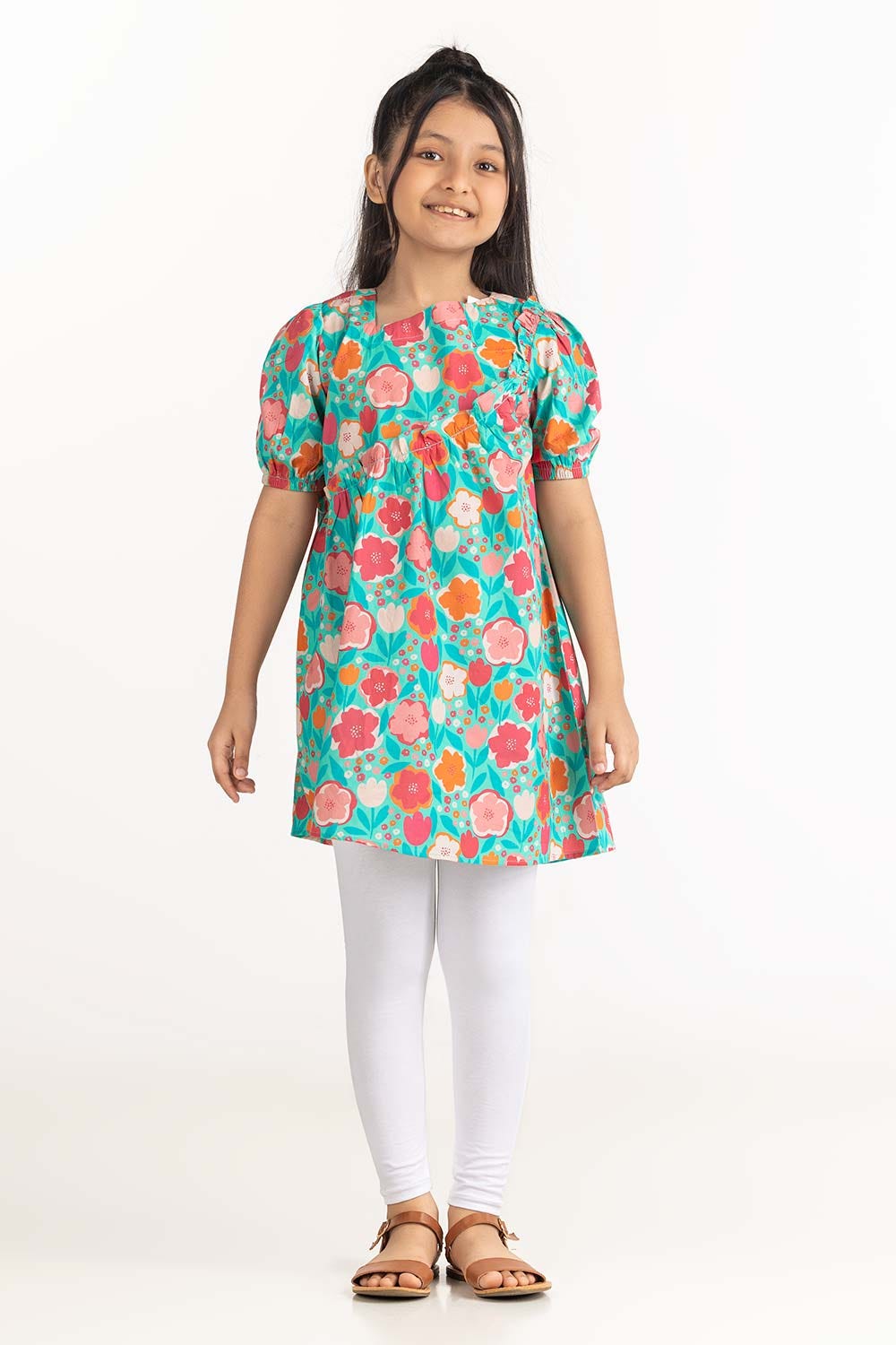 Junior Girl Green Dress 231-417-403