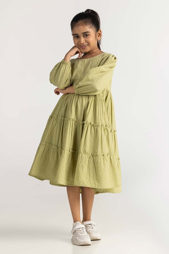 Junior Girl Green Dress JG-DRS-SS24-002