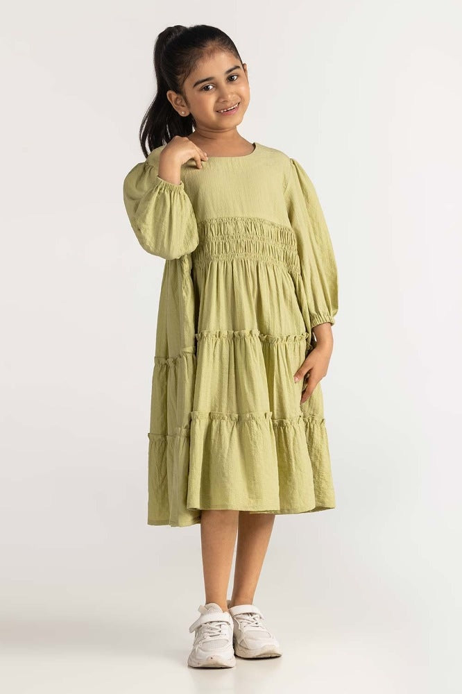 Junior Girl Green Dress JG-DRS-SS24-002