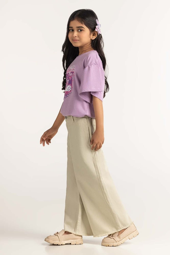 Junior Girl Lavender Printed Tee JG-TS-SS24-013