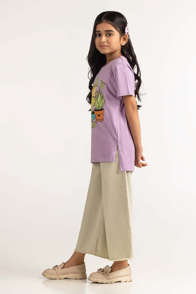 Junior Girl Lavender Printed Tee JG-TS-SS24-019