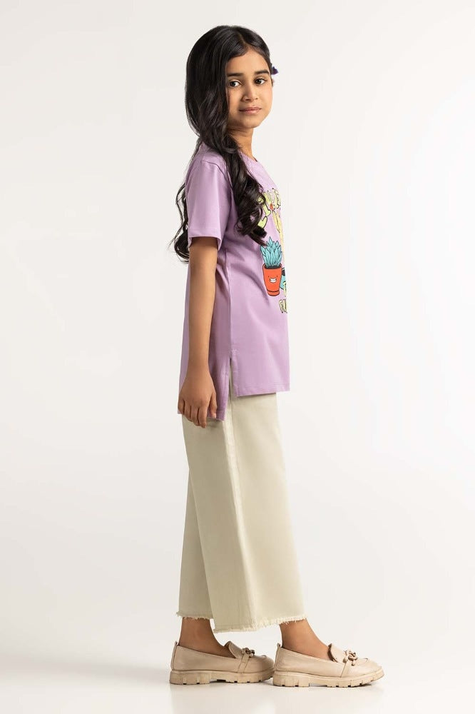 Junior Girl Lavender Printed Tee JG-TS-SS24-019