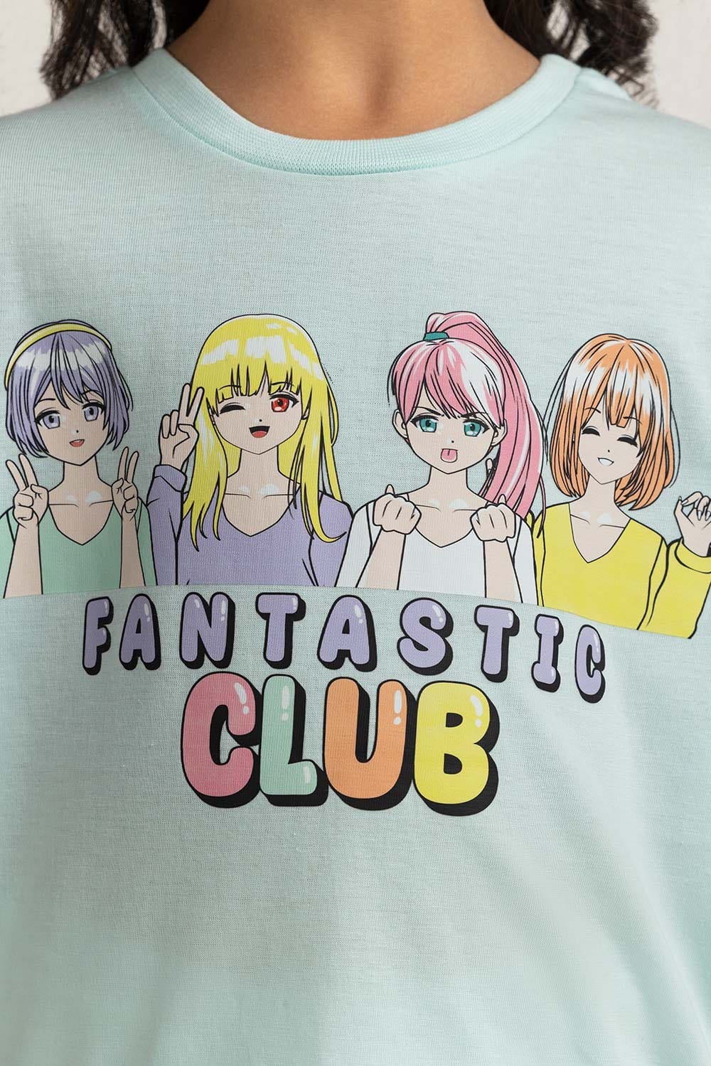 Junior Girl Light Blue Printed Tee JG-TS-SS24-018