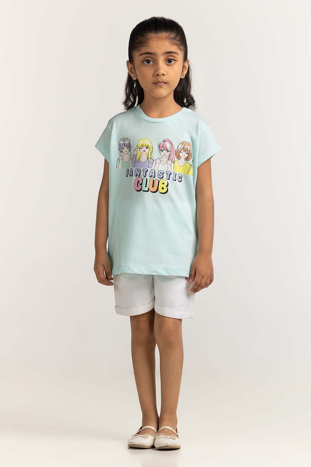 Junior Girl Light Blue Printed Tee JG-TS-SS24-018