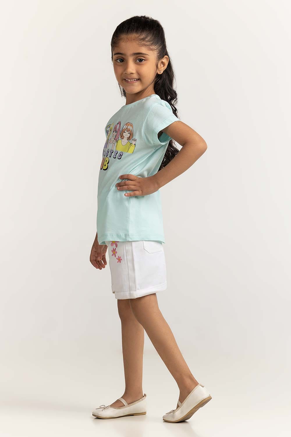 Junior Girl Light Blue Printed Tee JG-TS-SS24-018