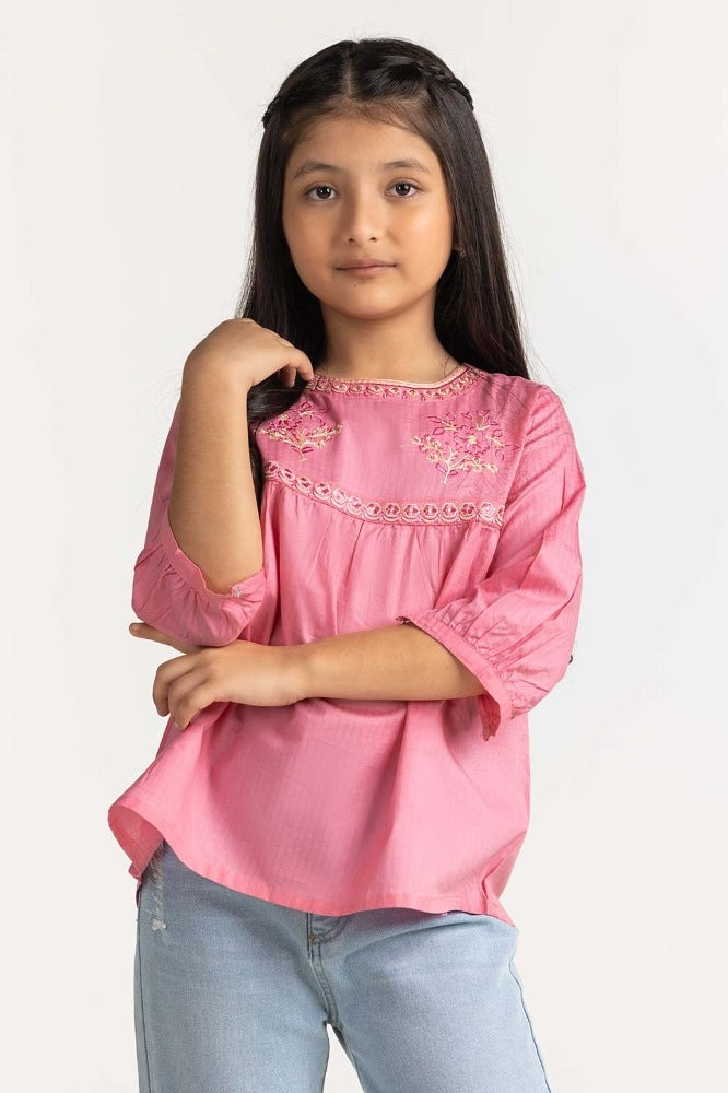 Junior Girl Magenta Basic Blouse 231-417-029