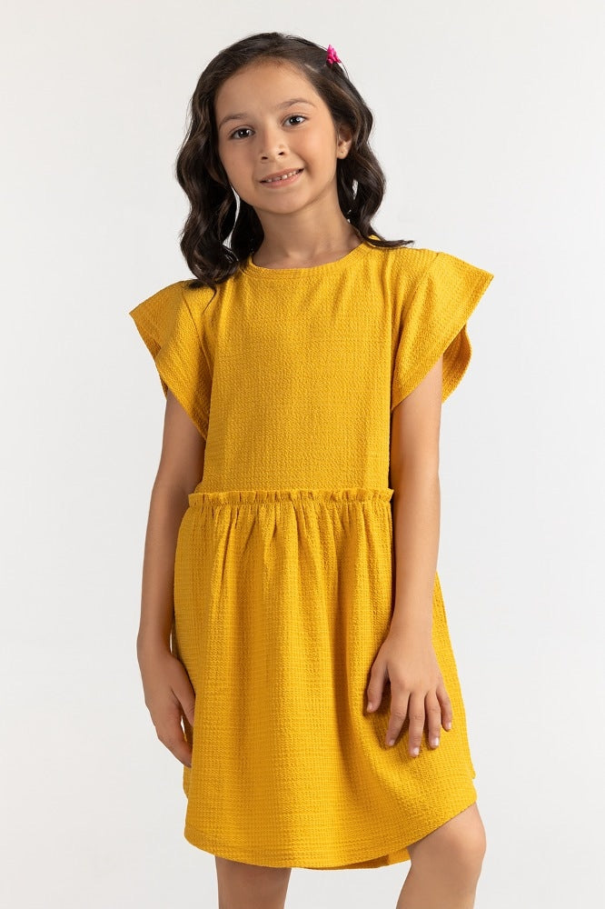 Junior Girl Mustard Basic Tee 231-414-052
