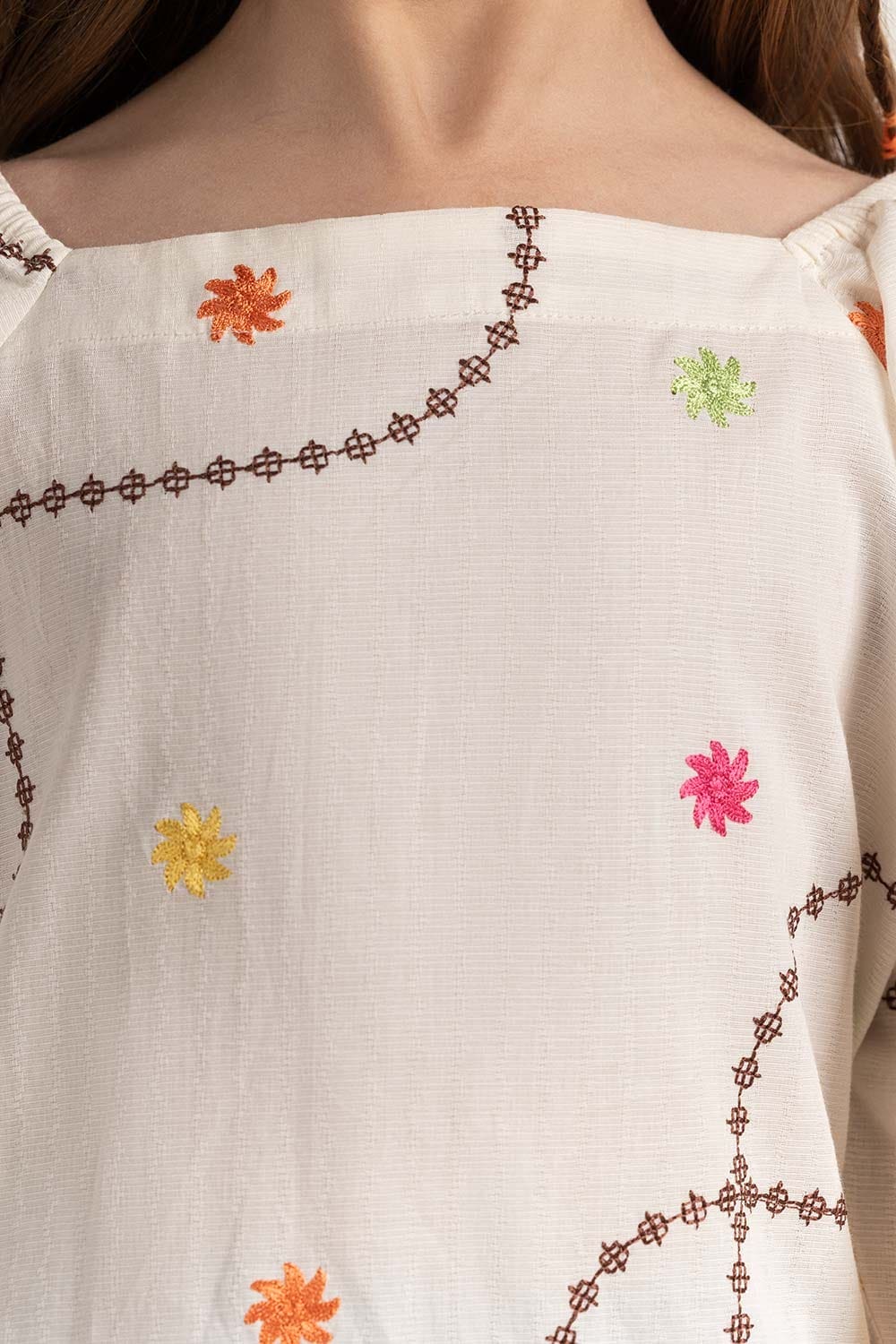 Junior Girl Off White Basic Blouse JG-BLS-SS24-001