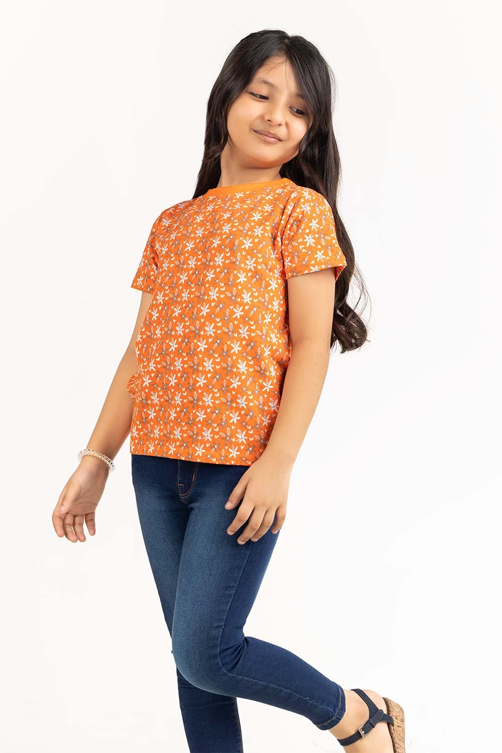Junior Girl Orange T-Shirt 231-616-018 B
