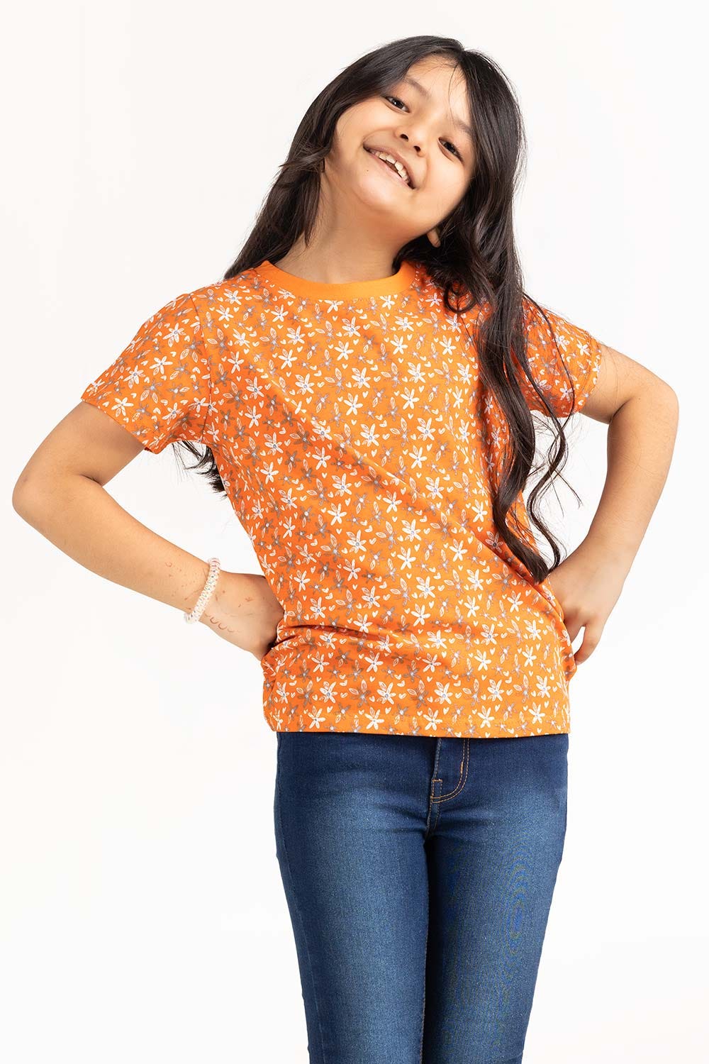 Junior Girl Orange T-Shirt 231-616-018 B
