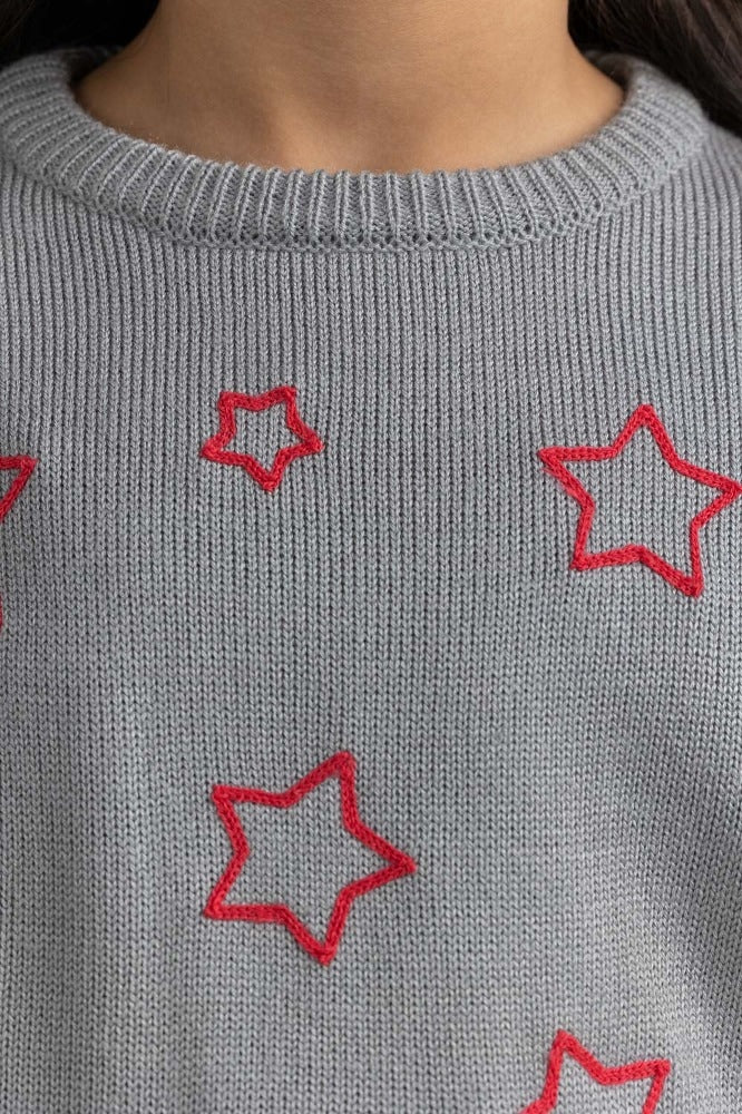 Junior Girl Pink Basic Sweater JG-SWT-WS23-001