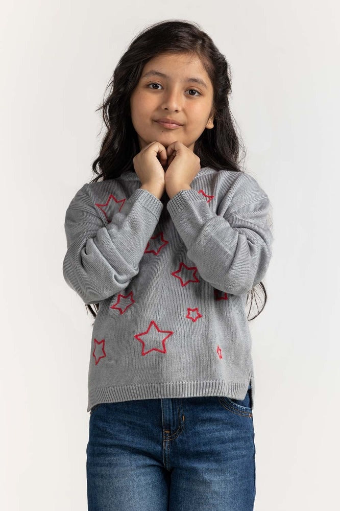 Junior Girl Pink Basic Sweater JG-SWT-WS23-001