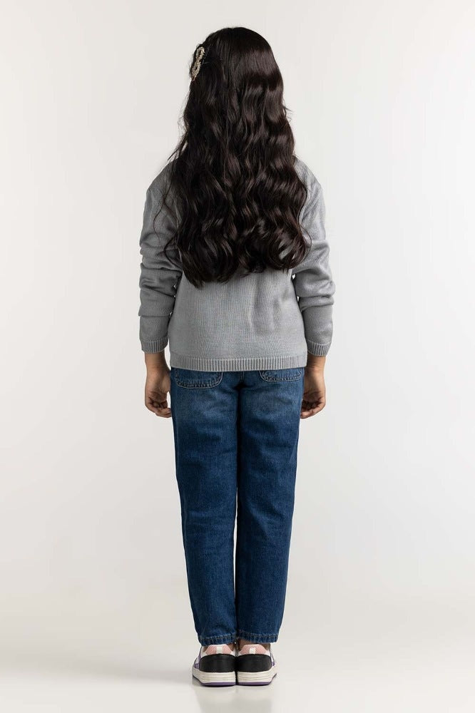 Junior Girl Pink Basic Sweater JG-SWT-WS23-001